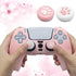 BRHE PS5 Controller Skin Grip Cover Anti-Slip Silicone Protector Rubber Case Cute Kawaii Accessories Set Gamepad Joystick Shell with 2 Thumb Grip Caps (Full Covered, Pink)