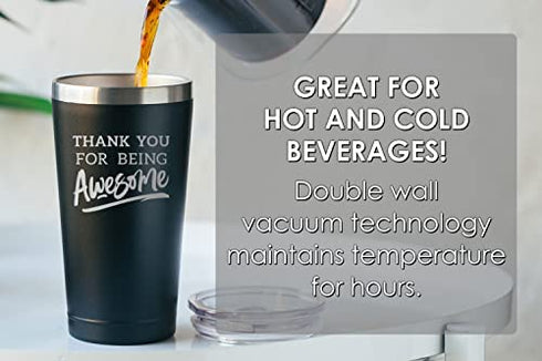 Thank You Gifts for Men - 16 oz Awesome Thank You Gift Tumbler, Appreciation Gifts for Women, Thank You Gifts for Coworkers, Thank You Gifts for Women, Thank You Gifts Bulk, Employee Thank You Gifts