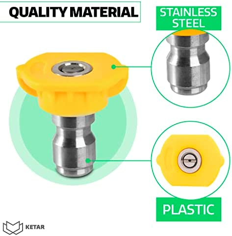 5Pcs Pressure Washer Nozzles Tips - Replacement Sprayer Nozzle Tips for Pressure Washers 2700 PSI Pressure Washer Accessories, 2.3 GPM, Model # 6022, 6023, Size 3.0 Or 030 High Pressure Aeroponics Kit