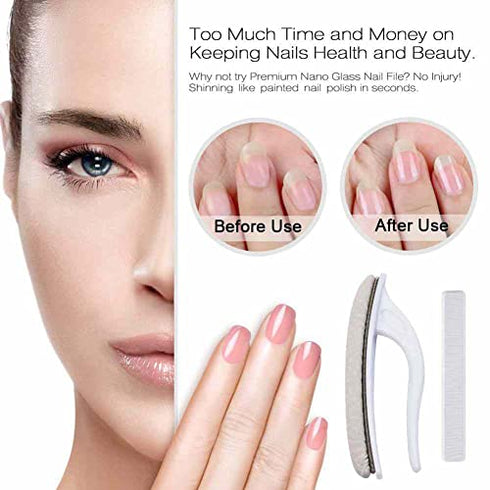 Premium Upgrade Lucency Nail Buffers for Natural Nails, Artificial Nails and Chamois Nail Buffer, All in One Step, beUakso Premium Upgrade Natural Nail Buffer and Shine Kit with Gift Box