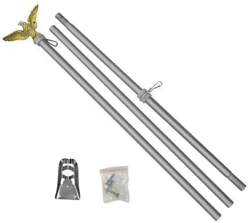 Flags Importer POL-ALUMEAGLE6 Flag Pole, 6ft, Silver