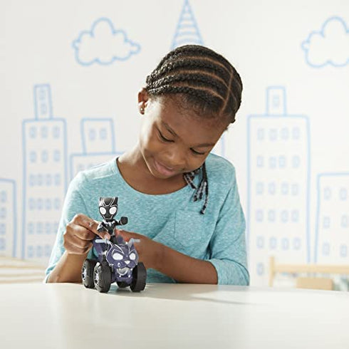Spidey and His Amazing Friends Marvel Black Panther Action Figure and Panther Patroller Vehicle, for Kids Ages 3 and Up