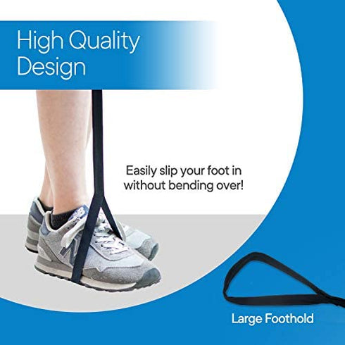 RMS 35 Inch Long Leg Lifter - Durable & Rigid Hand Strap & Foot Loop - Ideal Mobility Tool for Wheelchair, Hip & Knee Replacement Surgery