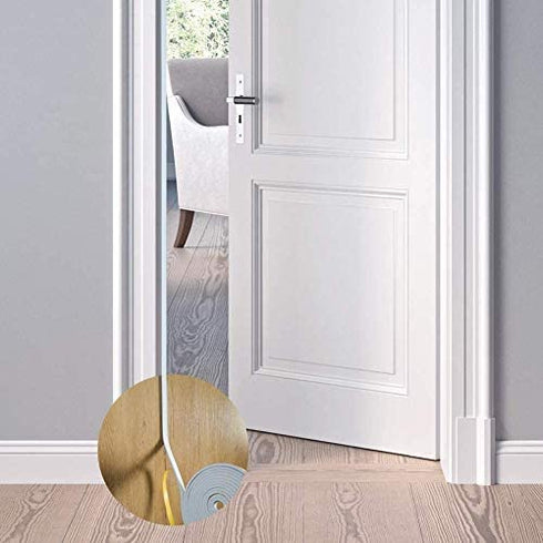 fowong White Door Weather Stripping 26 Feet, 1/2 Inch Wide X 1/4 Inch Thick, High Density Foam Tape Roll Neoprene Rubber Adhesive Weatherstrip Door Seal, Window Insulation, 2 Rolls X 13 Ft Each
