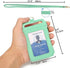 Leamekor ID Badge Holder with Neck Lanyard PU Leather ID Badge Wallet Case with 1 ID Window, 4 Card Slots, 1 Side Zipper Pocket