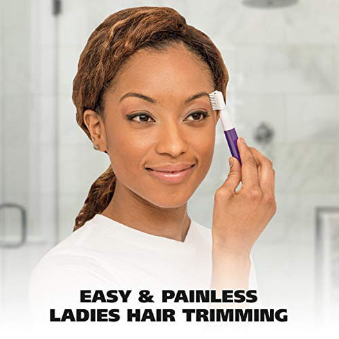 Wahl Clean & Confident Female Battery Pen Trimmer & Detailer with Rinseable Blades for Eyebrows, Facial Hair, & Bikini Lines - Hygienic Grooming & Easy Cleaning with Battery Included - Model 5640-100
