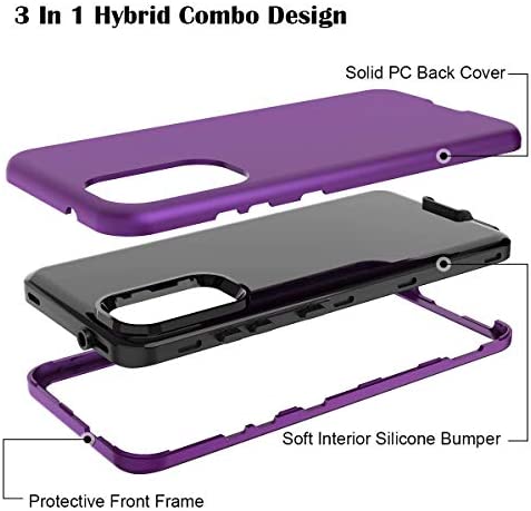 Galaxy S20 Case, WeLoveCase S20 5G Cover 3 in 1 Full Body Heavy Duty Protection Hybrid Shockproof TPU Bumper Three Layer Protective Case for Samsung Galaxy S20 5G 6.2 Dark Purple