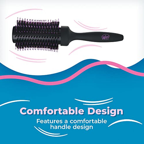 Wet Brush Volume & Body Round Brush for Thick to Coarse Hair - Volumizing Salon Blow-Out with Less Pain, Effort & Breakage - Professional & Lightweight Natural Boar Bristle Detangles and Removes Knots