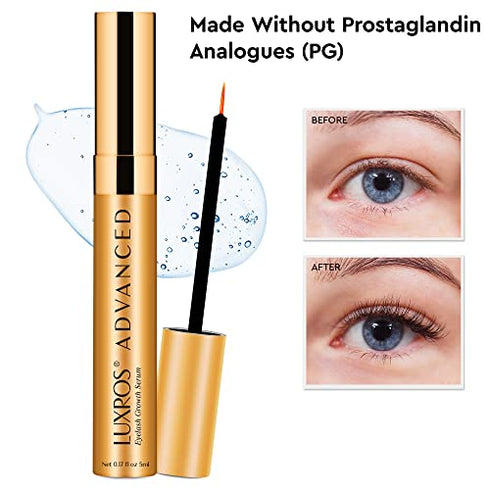 LUXROS Eyelash Growth Serum, Eyelash Enhancing Serum, Lash Boost Serum for Longer, Thicker Healthier Lashes in 3 -4 Weeks, Made in USA, 5ml, 6 Month Supply