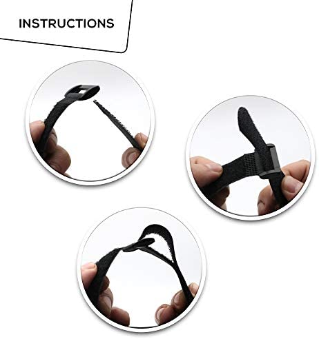 Reusable Cinch Straps 1”x 12”- Premium Multipurpose Quality Hook and Loop Safety Straps (15 Pack) (12 inch)