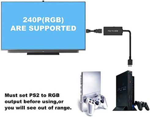 Azduou PS2 to HDMI Adapter PS2 HDMI Cable PS2 to HDMI Converter Support HDMI 4:3 /16:9 Switch, Works for Playstation 1/Playstation 2 HD Link Cable. Playstation 1 Adapter Sony PS2 HDMI Adapter