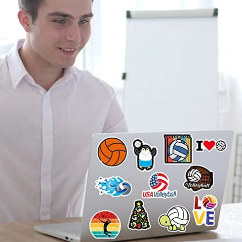 100 Pcs Volleyball Stickers,Volleyball Stickers Gifts,Volleyball Gifts for Teen Girls,Stickers for Water Bottles Rewards Decal Laptop Hydro Flask Water Bottle Car Computer Guitar Skateboard Luggage