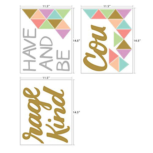 Paper Riot Co. Inspirational Wall Stickers "Have Courage and Be Kind" Positive Motivational Removable Adhesive Decals for Classroom Kids Room Nursery Bedroom Home Decor