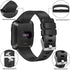 PACK 3 Soft Silicone Bands for Fitbit Versa 2 / Fitbit Versa / Fitbit Versa Lite Classic Adjustable Sport Bands for Women Men Small Large(Without Tracker) (Small, Black+Blue+Grey)
