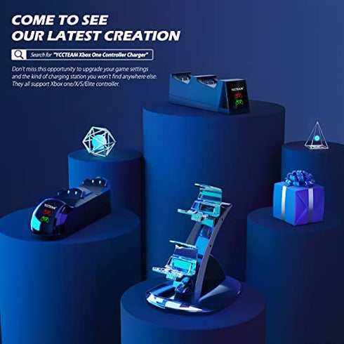 Rechargeable Battery Pack for Xbox One Controller, YCCTEAM Controller Charger Station for Xbox One/One X|S/Elite Controller, Dual Charging Station for Xbox One with 2x1200mAh Xbox Rechargeable Battery