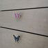 Run 6 Pieces Butterfly Knobs Metal Decorative Cabinet Drawer Cupboard Furniture Door Single Hole Pulls Handles (Pink)
