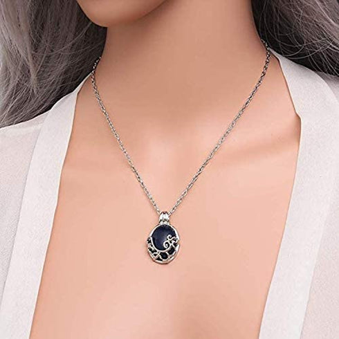PPX Daywalking Katherine Necklace Pendant Charm Necklace-Royal Blue and Vampire Diaries Daylight Walking Signet Damon's Ring for Fans, with Transparent Box