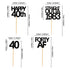 Keaziu 48 Pack Black 40th Birthday Cupcake Toppers Straight Outta 1983 Cupcake Toppers Happy 40th Cupcake Toppers Forty AF Cupcake Toppers 40 Years Birthday Party Decoration | black 1983
