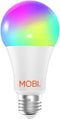 Smart WiFi LED Bulb; MOBI Multi-Color Changing LED Light Bulb for Home; Bedroom, Dimmable & Voice Command, Energy Efficient LED Bulbs, No Hub Required, Compatible with Alexa and Google