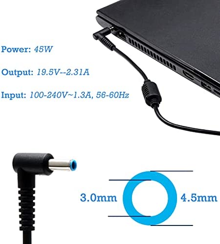 213349-009 213349-109 45W Laptop Charger for HP Pavilion X360 11 13 14 15 17 Series 15-f111dx 15-f205dx 15-f211wm 15-f222wm 15-f233wm 15-f272wm 15-f337wm 15-f387wm Power Cord Adapter