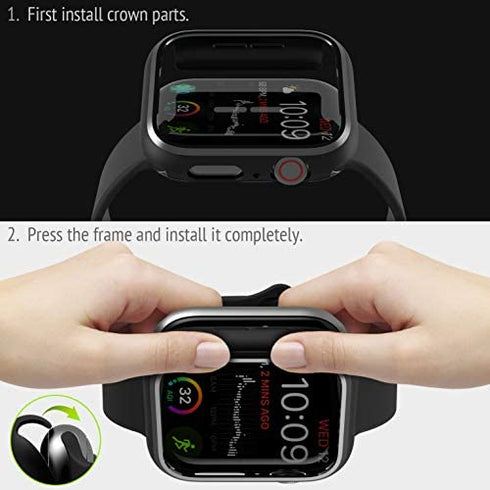 2 Pack Bumper Compatible with Apple Watch Case 42mm Series 3 Series 2 Anti-Scratch Shockproof Ultra-Thin Hard iWatch Protector for Apple Watch Cover 42mm Series 3 / 2