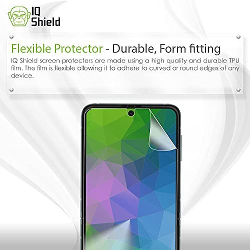 IQ Shield Screen Protector Compatible with Samsung Galaxy Z Flip 3 (2-Pack) Anti-Bubble Clear Film