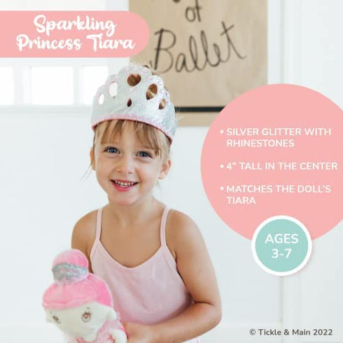 Tickle & Main, Ballerina Princess Gift Set- Includes Book, Ballerina Doll Toy, and Tiara Crown for Little Girls. Great for Birthday, Ballet Recital, Christmas, and Toddler Role Play
