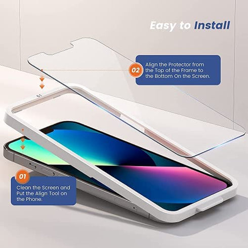 Mkeke Compatible with iPhone 13 Screen Protector/iPhone 13 Pro Glass Screen Protector Tempered 6.1 inch 3-Pack