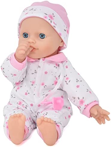 12 Inch Soft Body Baby Doll in Gift Box, Baby Doll with Pacifier, Blanket and Pink Floral Clothes