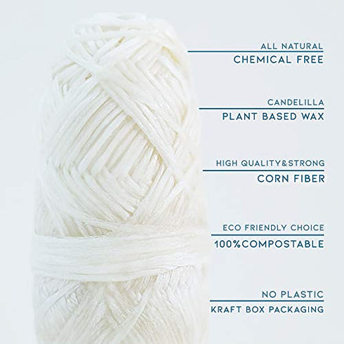 Vegan Biodegradable Corn Dental Floss | Reusable, Refillable Glass Holder, Travel Size Bag | Natural, Mint Waxed Oral Care For Healthy Teeth, Tungs, Gums | Eco Friendly Earth Smart 33yard