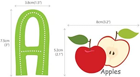 DECOWALL DS-8023 Alphabet ABC with Pictures Kids Wall Stickers Wall Decals Peel and Stick Removable Wall Stickers for Kids Nursery Bedroom Living Room (Small) Decor