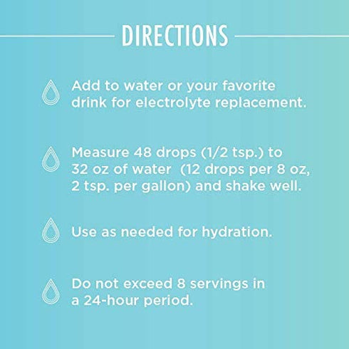 Body Genius, Liquid Electrolytes with Concentrace for Electrolyte Rehydration with Magnesium, Potassium (No Calories, Sugar or Additives), 48 Servings