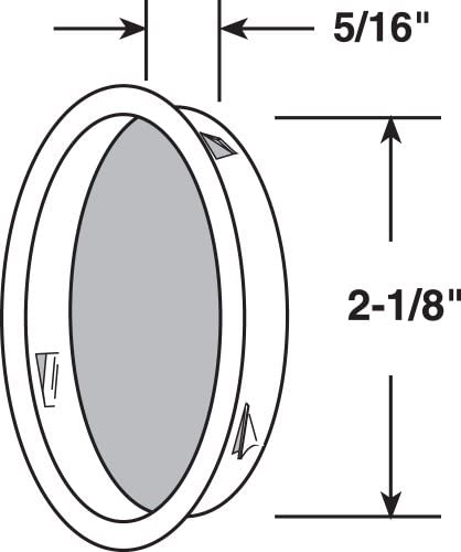 Prime-Line N 6699 Closet Door Pull Handle, 2-1/8 inch Round, Brass Plated (2-pack)