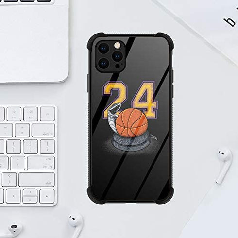 ZHEGAILIAN iPhone 12 Pro Max Case,Mamba Basketball 24 iPhone 12 Pro Max Cases for Men/Boys,UNBreak Reinforced Corners Back Cover Soft TPU Bumper Frame Full Body Case Designed for iPhone 12 Pro Max