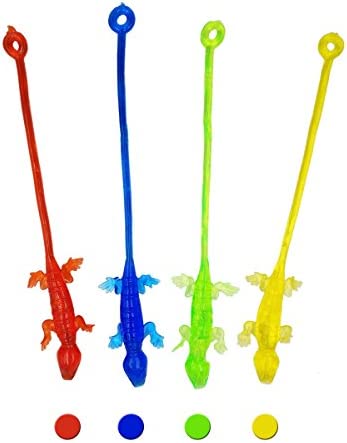 DoDoMagxanadu 14 Pack Vinyl Assorted Stretchy Sticky Toy Novelty Fidget Toy Including Large Sticky Hands, Wall Climber Men, Hammers, Snakes,Lizards,Crocodile and Flying Frogs for Party Favor Kids