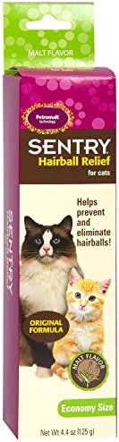 Sentry Hairball Relief for Cats,Malt Flavor,4.4 Ounces
