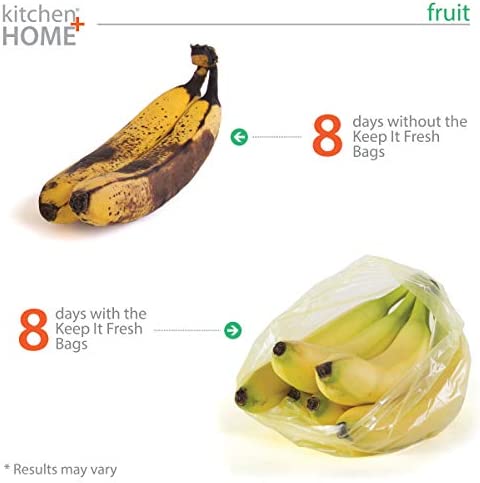 Keep it Fresh Produce Bags – BPA Free Reusable Freshness Green Bags Food Saver Storage for Fruits, Vegetables and Flowers – Set of 30 Gallon Size Bags
