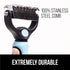 Gorilla Grip Stainless Steel Pet Grooming Rake, Comfort Handle, Dematting and Deshedding Dog Brush, Prevent Mats and Tangles, 2 Sided Cats and Dogs Hair Comb, Groom Short Long Undercoat Fur, Blue
