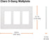Lutron Claro 3 Gang Decorator/Rocker Wallplate, Gloss, Light Almond (1-Pack) | CW-3-LA