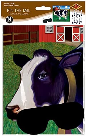 Beistle Pin the Tail on the Cow Game | 14-Pcs Game | 1-Pack