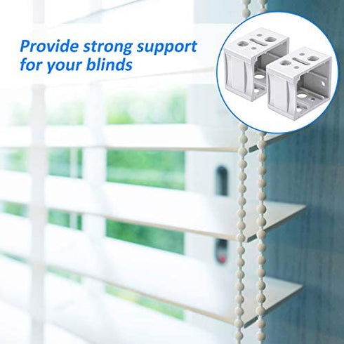 Jetec 1 Inch Blind Brackets White Profile Box Mounting Bracket Window Blinds Headrail Bracket (4)