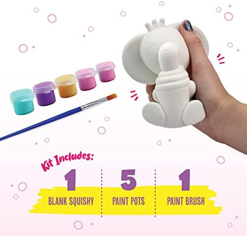 DOODLE HOG Elephant Paint Your Own Squishy Kit. Arts and Crafts for Kids and Girls + Boys , Gifts for Ages 6-8, 9 and 7-12 Year Old