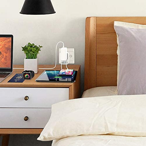 US to India Power Adapter, TESSAN International Grounded Travel Plug Adapter with 2 USB &1 American Sockets Outlet Charger, Type D Adaptor for Bangladesh Maldives Nepal Pakistan