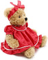 Oits-cute Small Baby Teddy Bear with Cloth Cute Stuffed Animal Soft Plush Toy 10" (Red lace Dress)