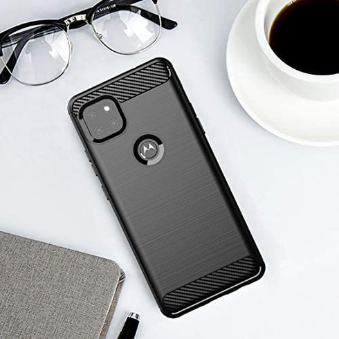 Osophter for Moto One 5G Ace Case Shock-Absorption Flexible TPU Rubber Protective Cell Phone Cover for Motorola Moto One 5G UW Ace(Black)