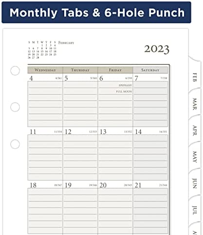 AT-A-GLANCE 2023 Weekly & Monthly Planner Refill, Hourly, 10831 DAY-TIMER, 3-3/4" x 6-3/4", Size 3, Portable Size, Loose Leaf (471-285Y)