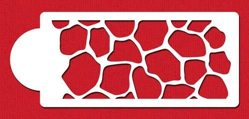 Designer Stencils Giraffe Skin Side Cake Stencil, 4-Inch, Beige/Semi-Transparent