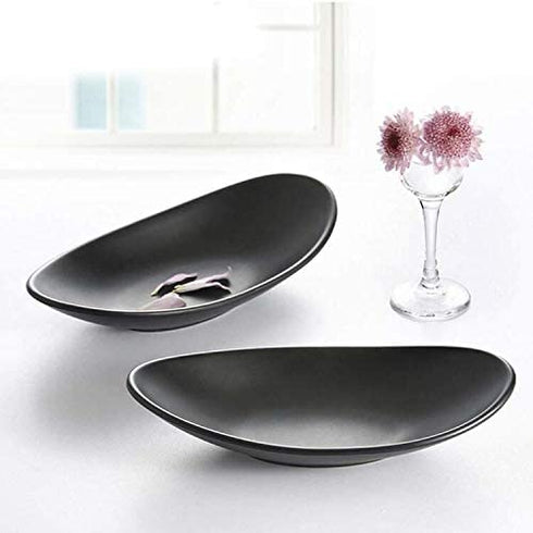 Black Ring Dish Centerpiece Jewelry Tray Key Tray Organizer for entryway, Dresser Decor Key Dish Jewelry Bowl Decorative Dish (Oval)
