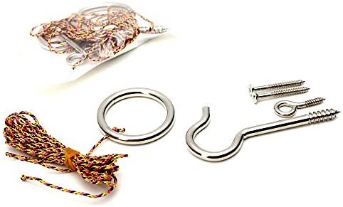 IParts Hook and Ring Swing DIY Kit Heavy-Duty Hardware and String Ring Toss Game, Set of 2