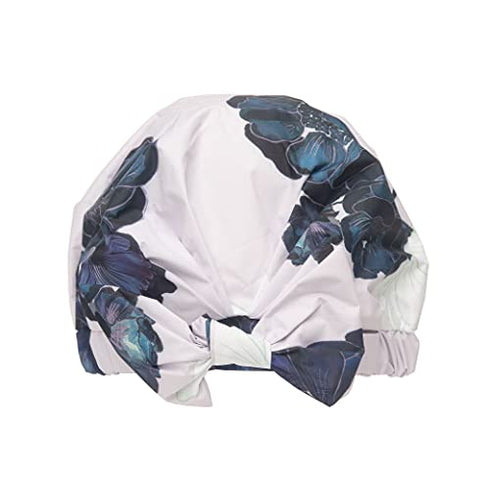 Kitsch Luxury Reusable Shower Cap for Women - Waterproof & Stylish Bonnet for Curly Hair & Long Hair - One Size Fits Most Shower Caps with Anti Slip Silicon Grip | Hair Cap for Shower (Floral)